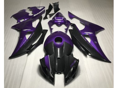 Best Purple w Carbon Style Yamaha R6 Motorcycle Fairings 2008-2016