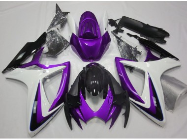 Best Purple & White Debadged Suzuki GSXR 600-750 Motorcycle Fairings 2006-2007