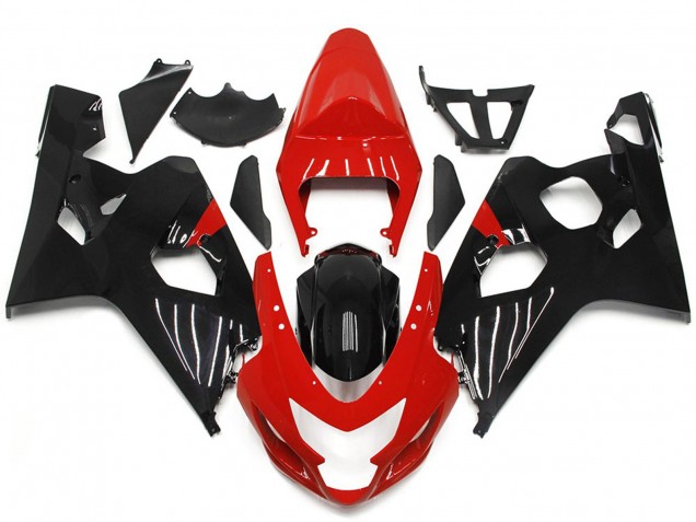 Best Red and Black Gloss Style Suzuki GSXR 600-750 Motorcycle Fairings 2004-2005