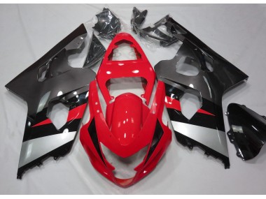 Best Red and Silver Gloss Suzuki GSXR 600-750 Motorcycle Fairings 2004-2005