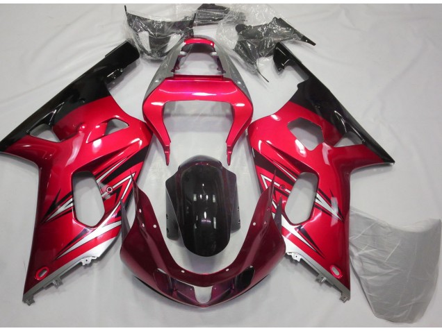 Best Red and Silver Suzuki GSXR 600-750 Motorcycle Fairings 2001-2003