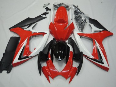 Best Red and White Suzuki GSXR 600-750 Motorcycle Fairings 2006-2007