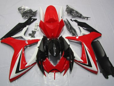 Best Red Black and White Suzuki GSXR 600-750 Motorcycle Fairings 2006-2007