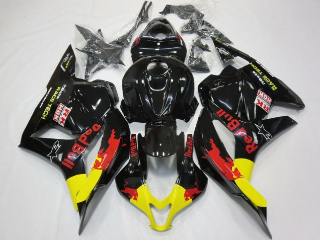 Best Red Bull Gloss Black Honda CBR600RR Motorcycle Fairings 2009-2012