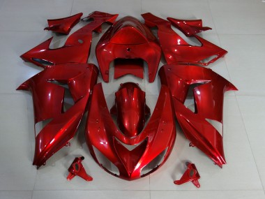Best Red Deep Gloss Kawasaki ZX10R Motorcycle Fairings 2006-2007