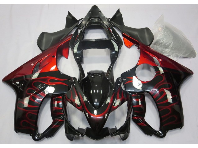 Best Red Flame Honda CBR600 F4i Motorcycle Fairings 2001-2003