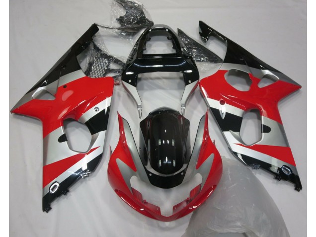 Best Red Silver OEM Style Suzuki GSXR 1000 Motorcycle Fairings 2000-2002 Best Red Silver OEM Style Suzuki GSXR 1000 Motorcycle Fairings 2000-2002