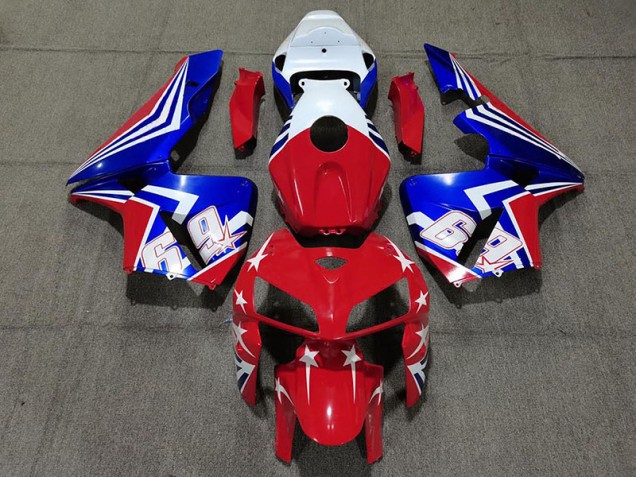 Best Red White and Blue 69 Honda CBR600RR Motorcycle Fairings 2005-2006 Best Red White and Blue 69 Honda CBR600RR Motorcycle Fairings 2005-2006