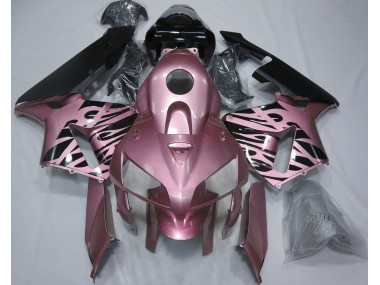 Best Rose Pink Flame Honda CBR600RR Motorcycle Fairings 2005-2006