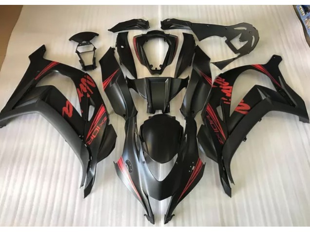 Best Satin Black & Red Kawasaki ZX10R Motorcycle Fairings 2016-2019 Best Satin Black & Red Kawasaki ZX10R Motorcycle Fairings 2016-2019