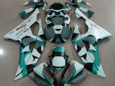 Best Seafoam Green Snow Camo Yamaha R6 Motorcycle Fairings 2008-2016