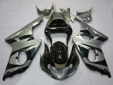 Best Silver and Black OEM Style Suzuki GSXR 1000 Motorcycle Fairings 2000-2002