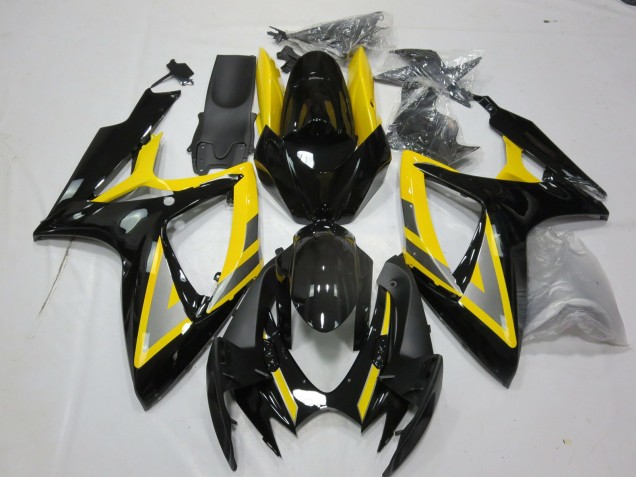 Best Silver and Black Yellow Suzuki GSXR 600-750 Motorcycle Fairings 2006-2007 Best Silver and Black Yellow Suzuki GSXR 600-750 Motorcycle Fairings 2006-2007