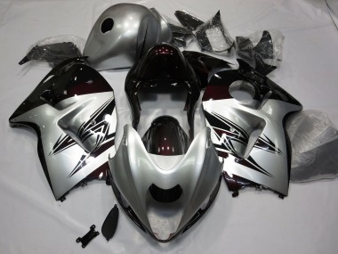 Best Silver and Dark Red Suzuki GSXR 1300 Motorcycle Fairings 1997-2007