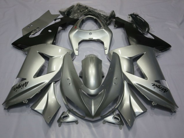 Best Silver Kawasaki ZX6R Motorcycle Fairings 2003-2004 Best Silver Kawasaki ZX6R Motorcycle Fairings 2003-2004