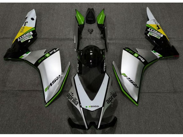 Best Silver Pirelli & Green Aprilia RSV4 1000 Motorcycle Fairings 2010-2015 Best Silver Pirelli & Green Aprilia RSV4 1000 Motorcycle Fairings 2010-2015