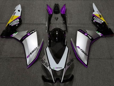 Best Silver Pirelli & Purple Aprilia RSV4 1000 Motorcycle Fairings 2010-2015