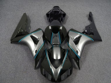 Best Silver with Blue Pin Stripe Honda CBR1000RR Motorcycle Fairings 2006-2007