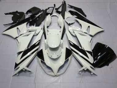 Best Special White Black Kawasaki ZX6R Motorcycle Fairings 2009-2012