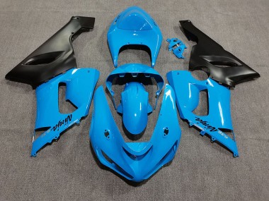 Best Vibrant Blue Kawasaki ZX6R Motorcycle Fairings 2005-2006