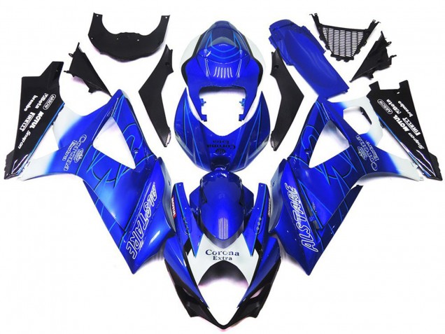 Best Vibrant Blue with White Corona Suzuki GSXR 1000 Motorcycle Fairings 2007-2008 Best Vibrant Blue with White Corona Suzuki GSXR 1000 Motorcycle Fairings 2007-2008