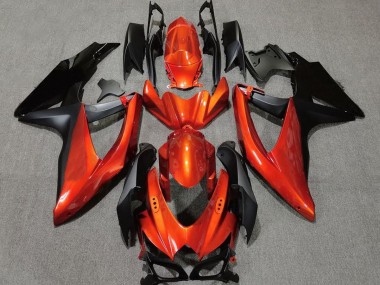 Best Vibrant Orange in Black Suzuki GSXR 600-750 Motorcycle Fairings 2008-2010