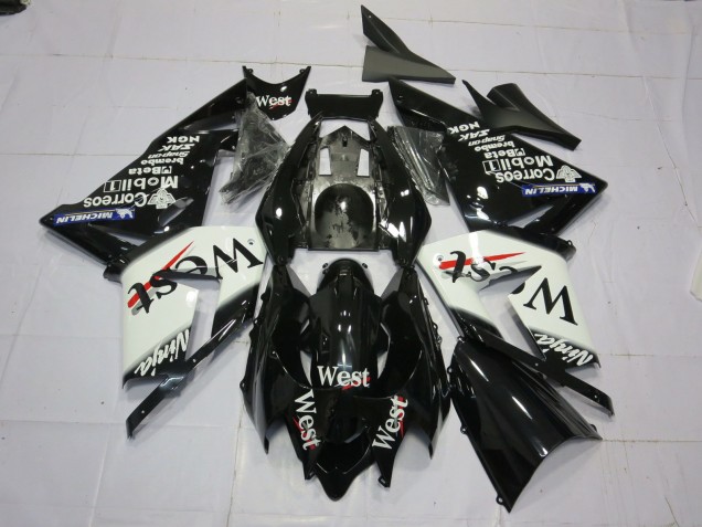 Best West White Black Kawasaki ZX10R Motorcycle Fairings 2004-2005 Best West White Black Kawasaki ZX10R Motorcycle Fairings 2004-2005
