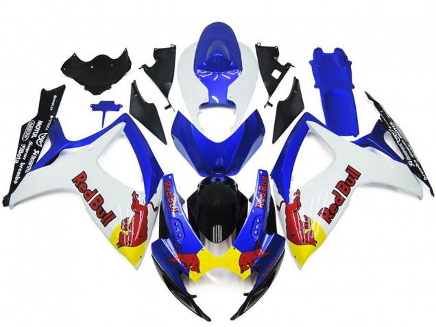 Best White and Blue Red Bull Custom Suzuki GSXR 600-750 Motorcycle Fairings 2006-2007 Best White and Blue Red Bull Custom Suzuki GSXR 600-750 Motorcycle Fairings 2006-2007