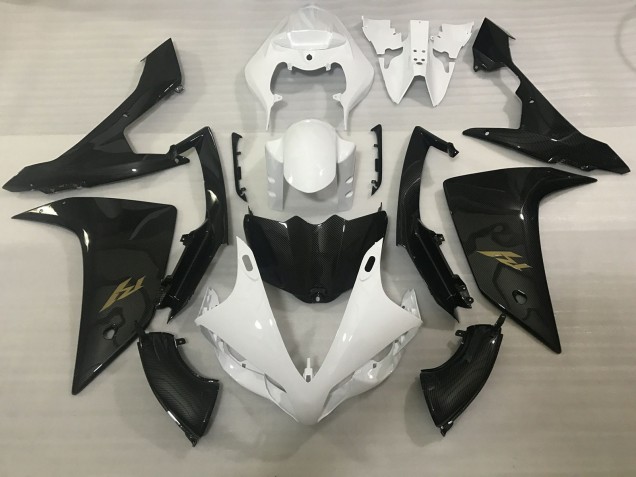 Best White and Carbon Style Yamaha R1 Motorcycle Fairings 2007-2008