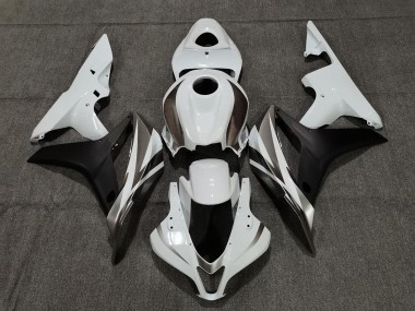Best White Graphite and Black Honda CBR600RR Motorcycle Fairings 2007-2008