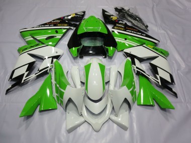 Best White Green Kawasaki ZX10R Motorcycle Fairings 2004-2005