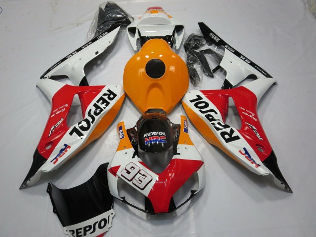 Best White Repsol 93 Honda CBR1000RR Motorcycle Fairings 2006-2007