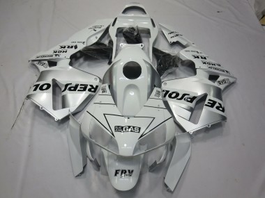 Best White Silver Repsol Honda CBR600RR Motorcycle Fairings 2003-2004