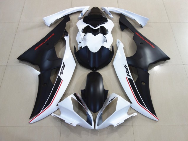 Best White with Black Custom OEM Style Yamaha R6 Motorcycle Fairings 2008-2016