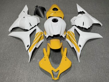 Best Yellow and White Side Stripe Honda CBR600RR Motorcycle Fairings 2009-2012