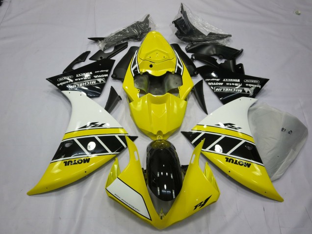Best Yellow And White Yamaha R1 Motorcycle Fairings 2013-2014