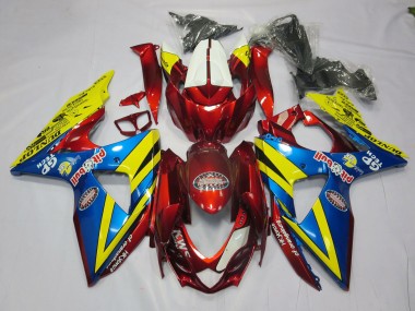 Best Yellow Red and Blue Suzuki GSXR 1000 Motorcycle Fairings 2009-2016