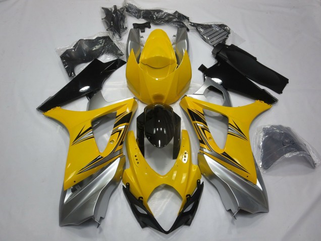 Best Yellow Silver Suzuki GSXR 1000 Motorcycle Fairings 2007-2008 Best Yellow Silver Suzuki GSXR 1000 Motorcycle Fairings 2007-2008