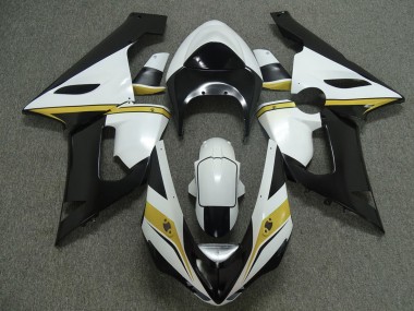 Best Yellow white and Black Kawasaki ZX6R Motorcycle Fairings 2005-2006